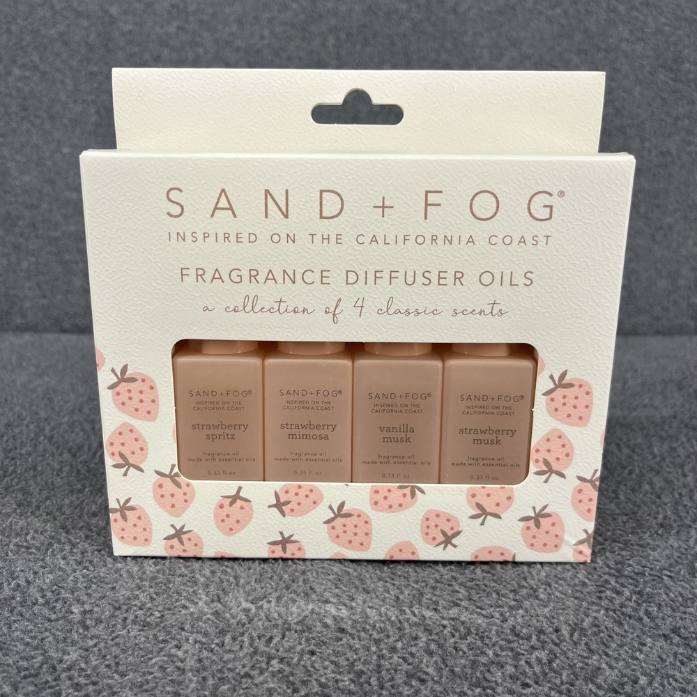 SAND + FOG Strawberry & Vanilla Variety Fragrance Diffuser Oils Set 4 Pack‎ New